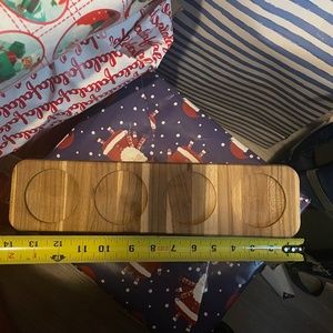 🌈3/$25  Madiera teak flight serving board. host/hostess wood beautiful gift